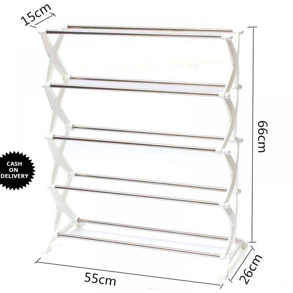 5 Tier 12 Pair Stackable Shoe Rack